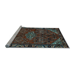 Sideview of Machine Washable Persian Light Blue Traditional Rug, wshtr203lblu