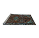 Sideview of Machine Washable Persian Light Blue Traditional Rug, wshtr203lblu