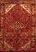 Serging Thickness of Machine Washable Persian Orange Traditional Area Rugs, wshtr203org