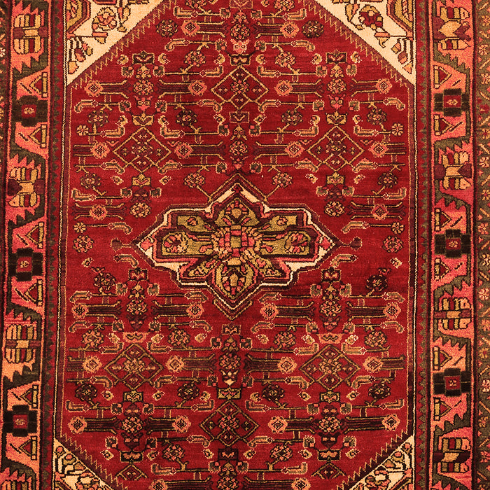 Serging Thickness of Machine Washable Persian Orange Traditional Area Rugs, wshtr203org