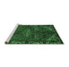 Sideview of Machine Washable Persian Emerald Green Traditional Area Rugs, wshtr203emgrn