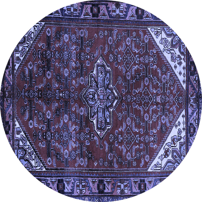 Round Persian Blue Traditional Rug, tr203blu