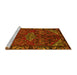 Sideview of Machine Washable Persian Yellow Traditional Rug, wshtr203yw