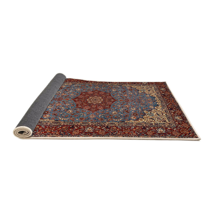 Sideview of Traditional Saffron Red Medallion Rug, tr2040