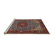 Sideview of Machine Washable Traditional Saffron Red Rug, wshtr2040