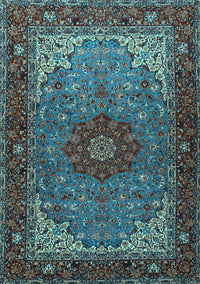 Medallion Light Blue Traditional Rug, tr2040lblu