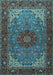 Medallion Light Blue Traditional Rug, tr2040lblu