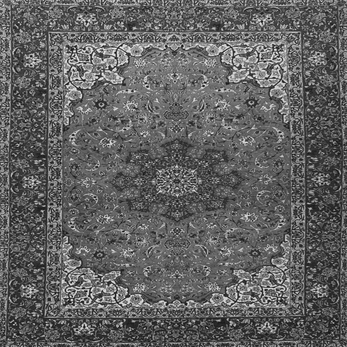 Round Machine Washable Medallion Gray Traditional Rug, wshtr2040gry