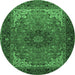 Round Medallion Emerald Green Traditional Rug, tr2040emgrn