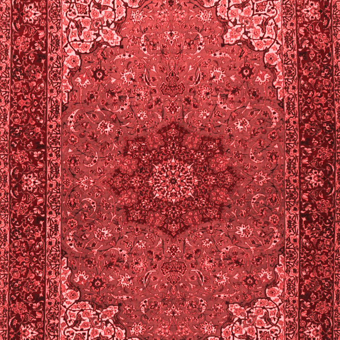 Machine Washable Medallion Red Traditional Rug, wshtr2040red