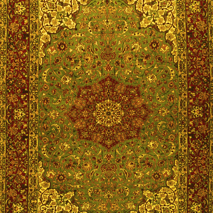 Medallion Yellow Traditional Rug, tr2040yw