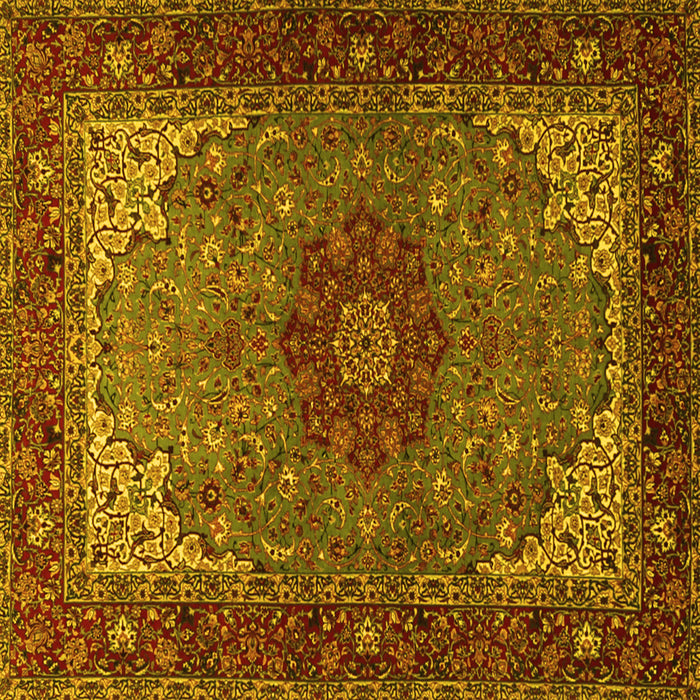 Square Medallion Yellow Traditional Rug, tr2040yw