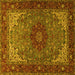 Square Medallion Yellow Traditional Rug, tr2040yw