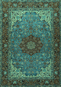 Medallion Turquoise Traditional Rug, tr2040turq