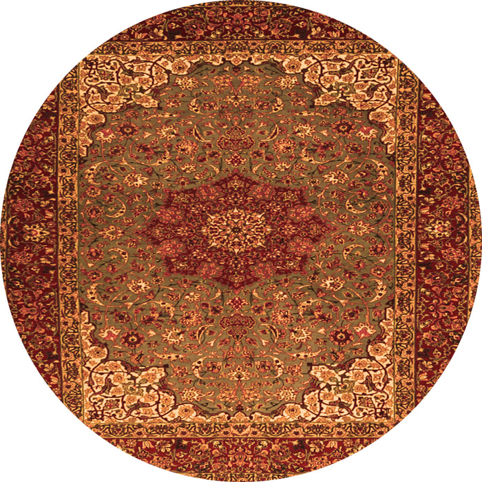 Square Medallion Orange Traditional Rug, tr2040org