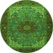 Square Medallion Green Traditional Rug, tr2040grn