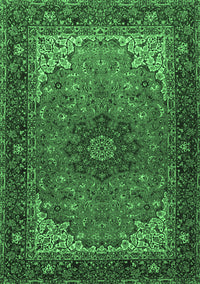 Medallion Emerald Green Traditional Rug, tr2040emgrn