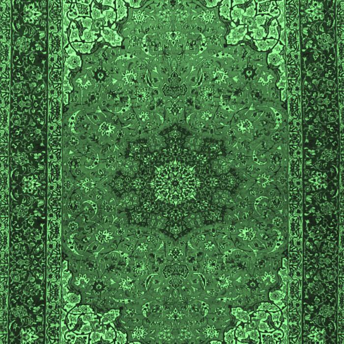 Medallion Emerald Green Traditional Rug, tr2040emgrn