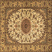 Square Medallion Brown Traditional Rug, tr2041brn