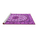 Sideview of Machine Washable Medallion Purple Traditional Area Rugs, wshtr2041pur