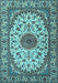 Medallion Light Blue Traditional Rug, tr2041lblu