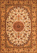 Serging Thickness of Machine Washable Medallion Orange Traditional Area Rugs, wshtr2041org