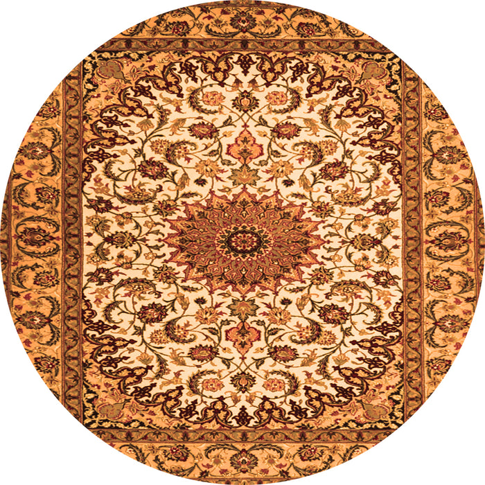 Square Medallion Orange Traditional Rug, tr2041org