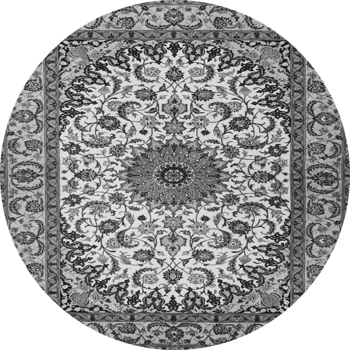 Machine Washable Medallion Gray Traditional Rug, wshtr2041gry