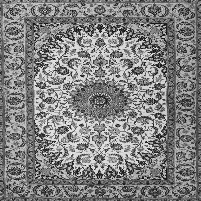 Round Machine Washable Medallion Gray Traditional Rug, wshtr2041gry