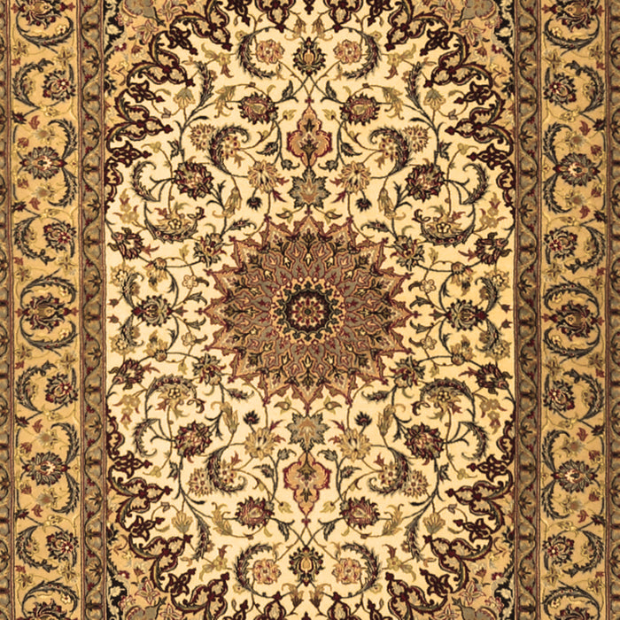 Machine Washable Medallion Brown Traditional Rug, wshtr2041brn