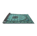 Sideview of Medallion Light Blue Traditional Rug, tr2041lblu