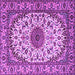 Square Medallion Purple Traditional Rug, tr2041pur