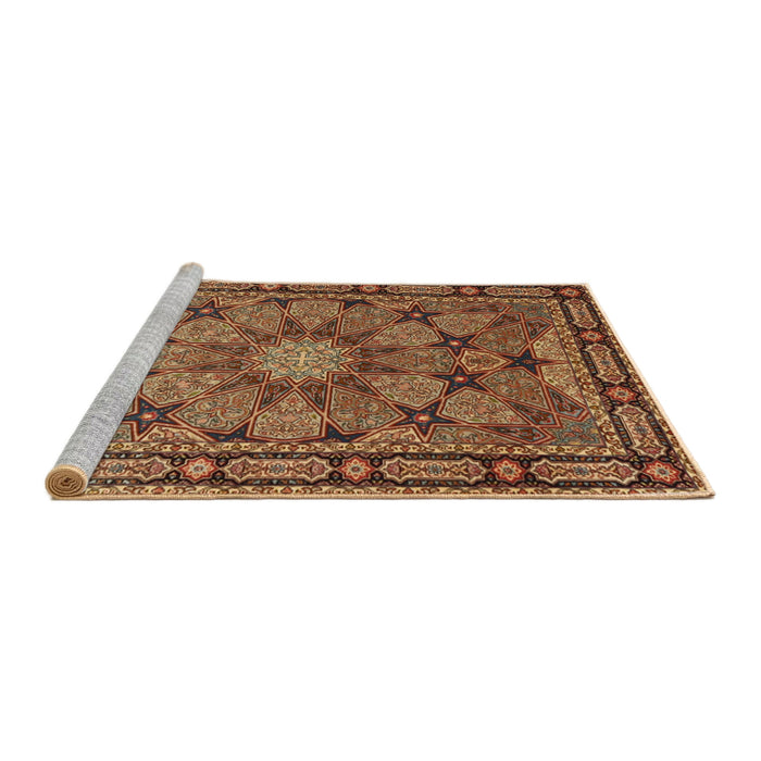 Sideview of Machine Washable Traditional Tomato Red Rug, wshtr2042