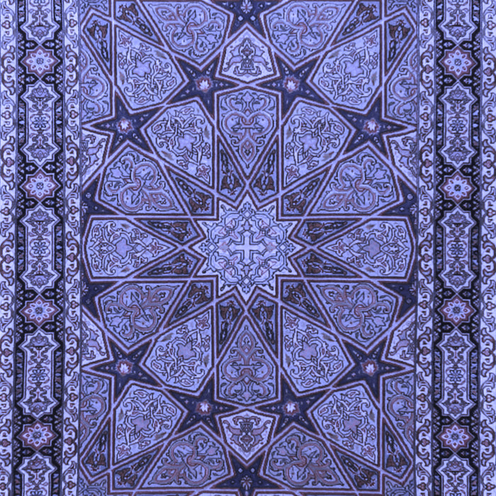 Machine Washable Persian Blue Traditional Rug, wshtr2042blu