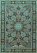 Machine Washable Persian Light Blue Traditional Rug, wshtr2042lblu