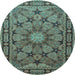 Round Persian Light Blue Traditional Rug, tr2042lblu