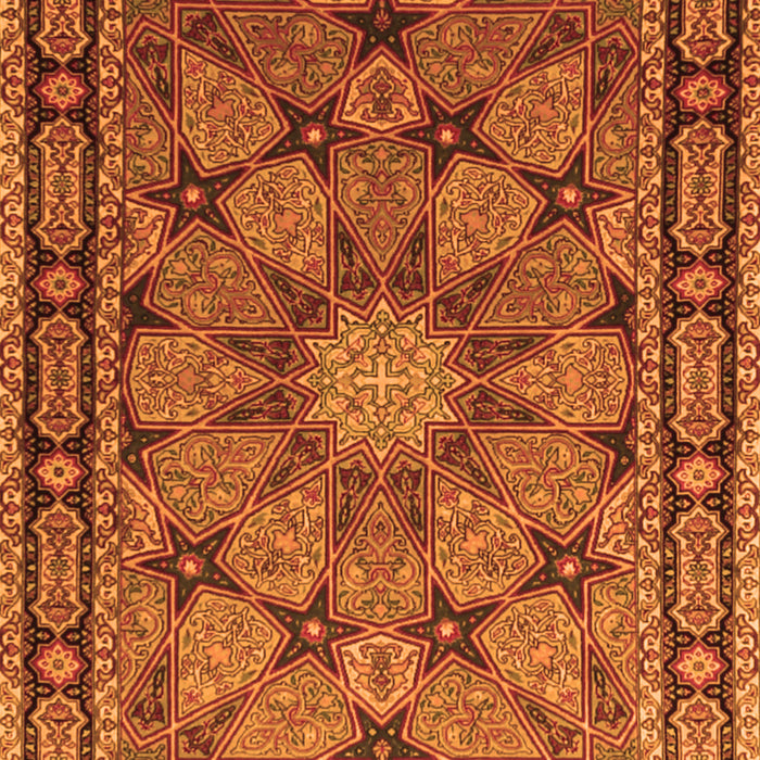 Serging Thickness of Machine Washable Persian Orange Traditional Area Rugs, wshtr2042org