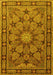 Machine Washable Persian Yellow Traditional Rug, wshtr2042yw