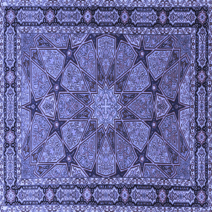 Square Machine Washable Persian Blue Traditional Rug, wshtr2042blu