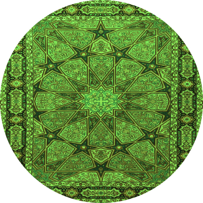 Square Persian Green Traditional Rug, tr2042grn