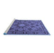 Sideview of Machine Washable Persian Blue Traditional Rug, wshtr2042blu