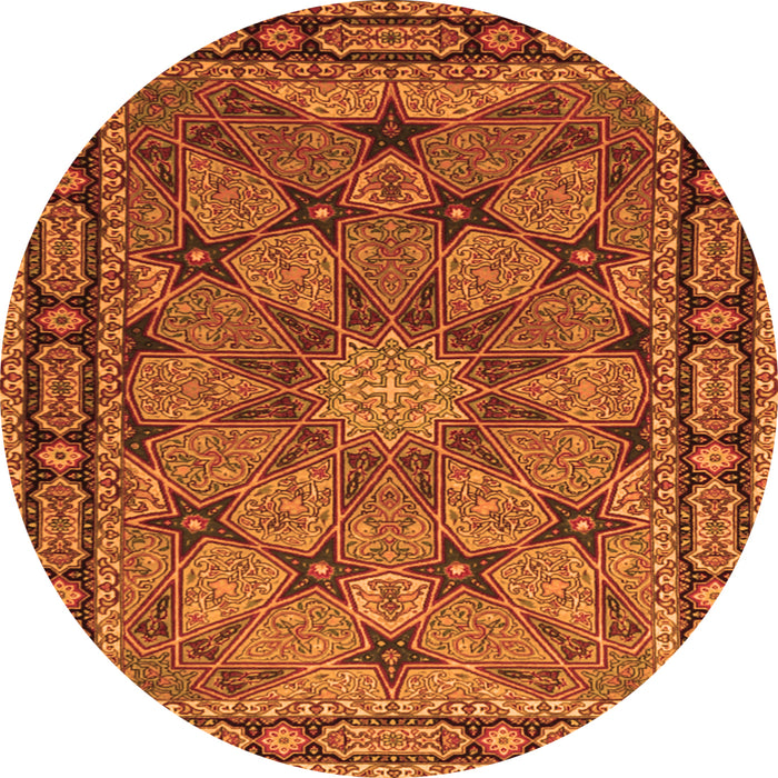 Machine Washable Persian Orange Traditional Area Rugs, wshtr2042org