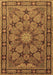 Machine Washable Persian Brown Traditional Rug, wshtr2042brn