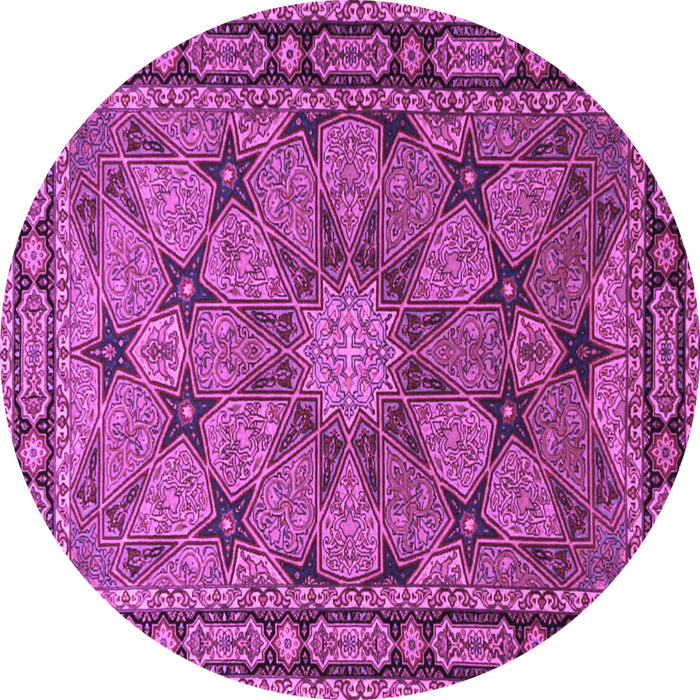 Round Persian Purple Traditional Rug, tr2042pur