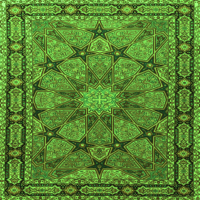 Serging Thickness of Persian Green Traditional Rug, tr2042grn
