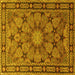 Square Machine Washable Persian Yellow Traditional Rug, wshtr2042yw