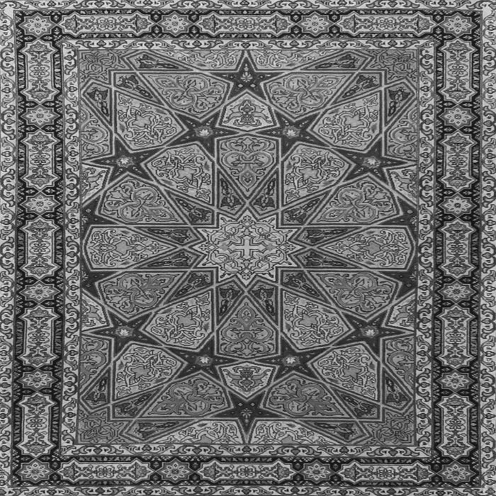 Round Machine Washable Persian Gray Traditional Rug, wshtr2042gry