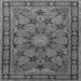 Round Machine Washable Persian Gray Traditional Rug, wshtr2042gry