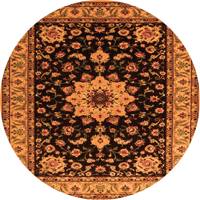 Machine Washable Persian Orange Traditional Area Rugs, wshtr2043org