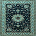 Square Persian Light Blue Traditional Rug, tr2043lblu